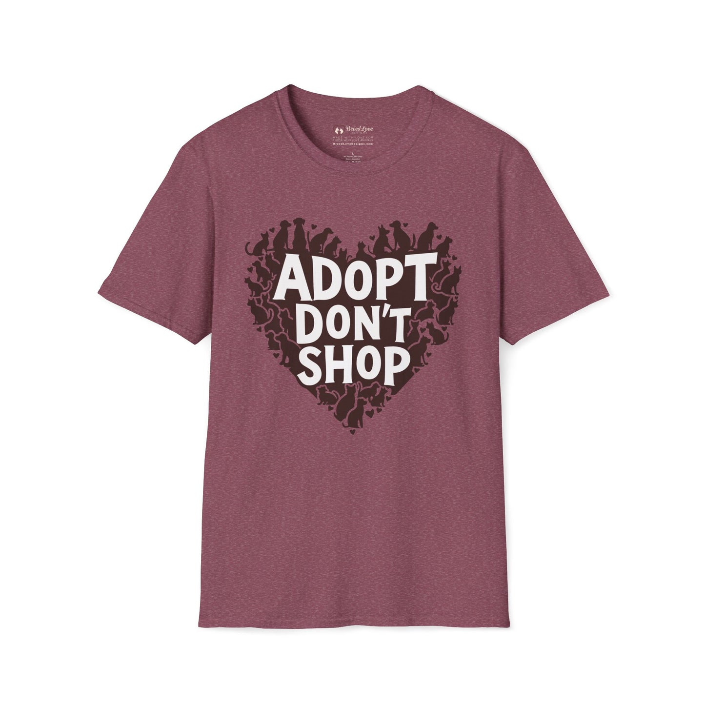 Adopt Don't Shop Dogs and Cats Heart T-Shirt