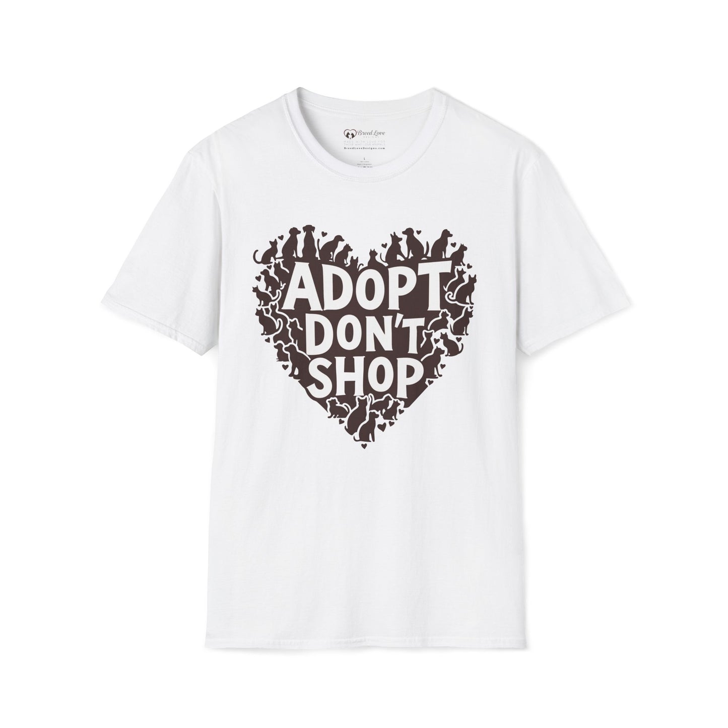 Adopt Don't Shop Dogs and Cats Heart T-Shirt