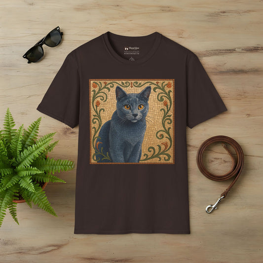 Russian Blue Cat Mosaic T-Shirt