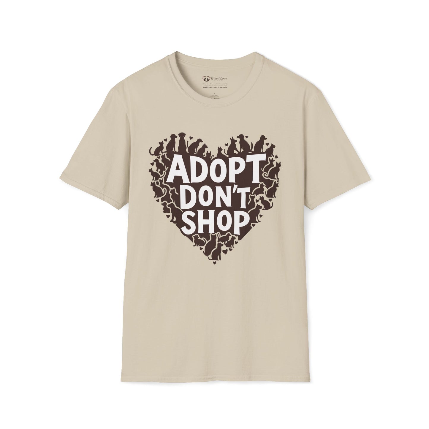 Adopt Don't Shop Dogs and Cats Heart T-Shirt