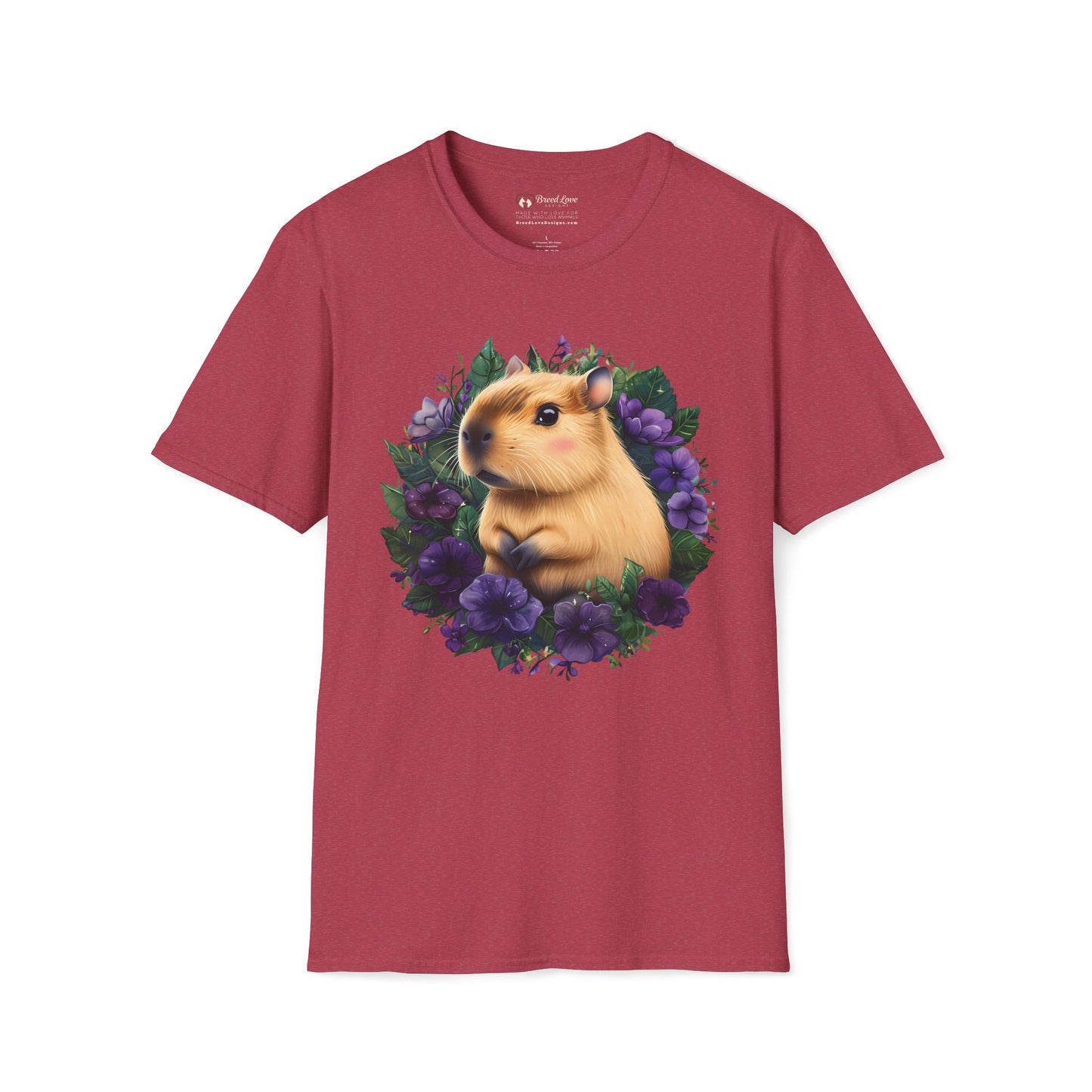 Capybara with Purple Flowers T-Shirt