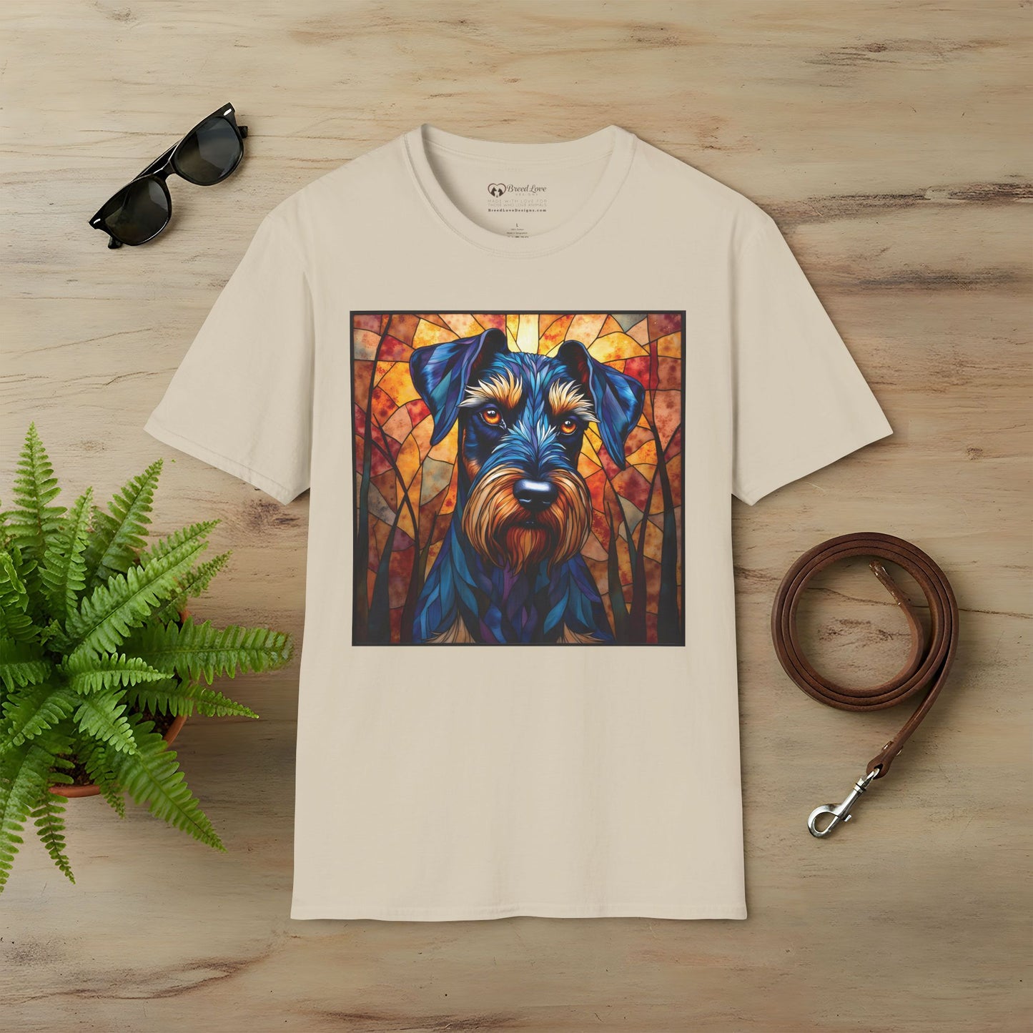 Stained Glass Schnauzer T-Shirt