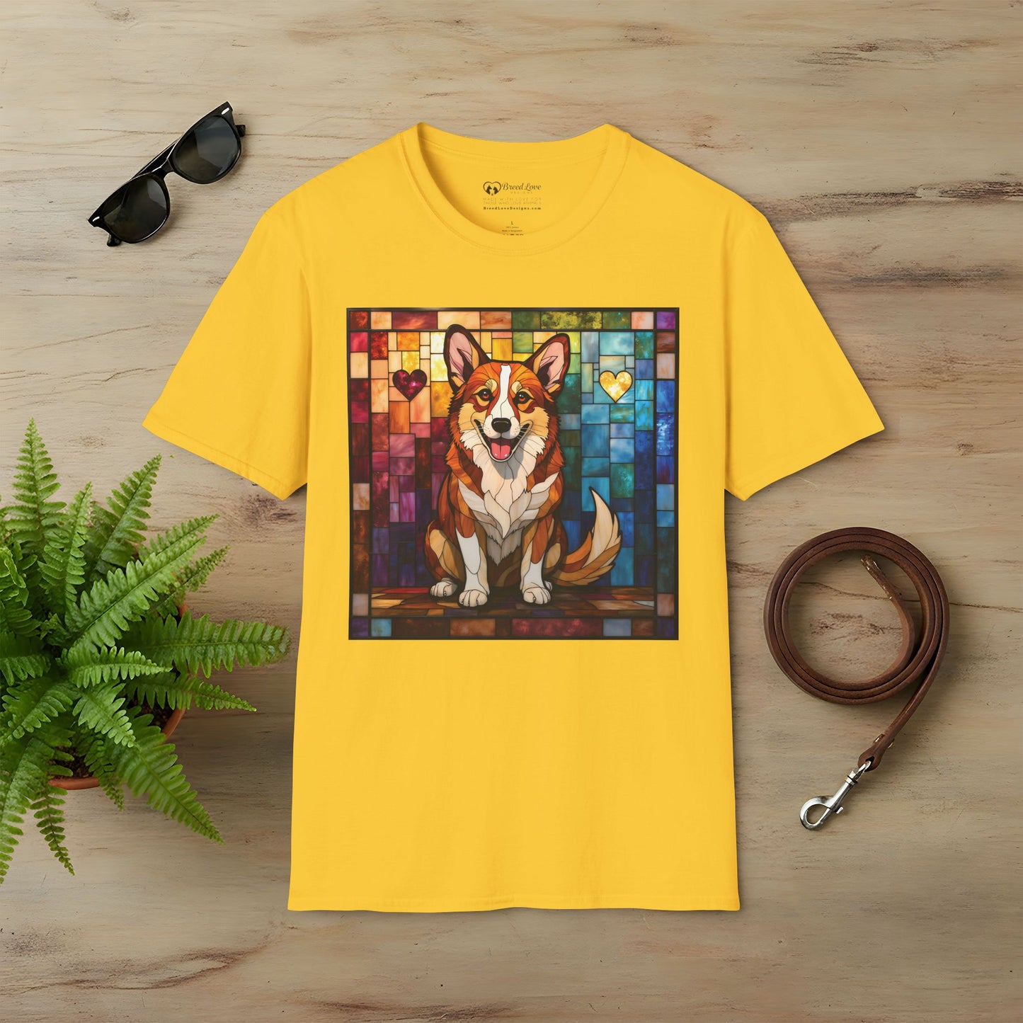 Stained Glass Corgi T-Shirt