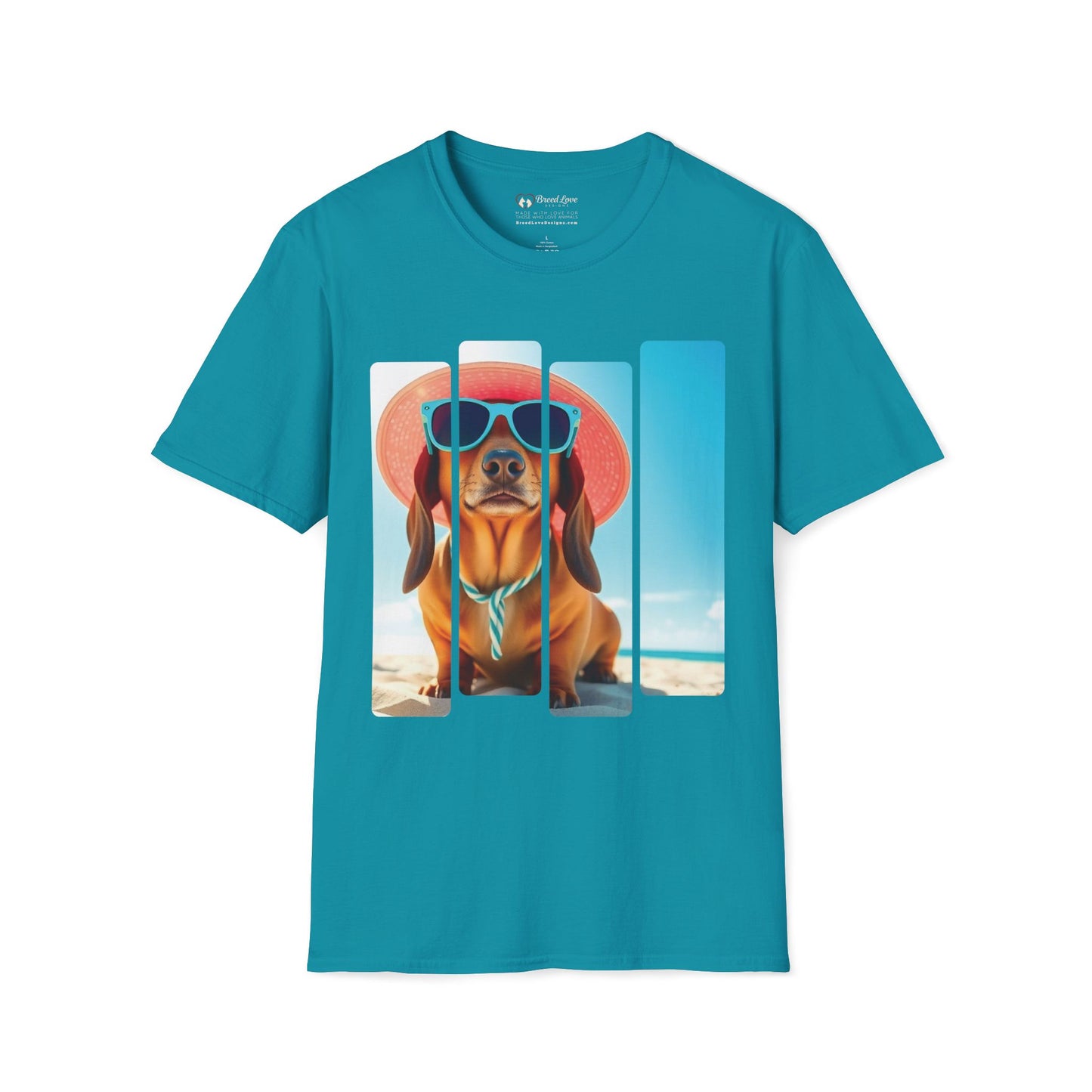 Dachshund at the Beach Panel T-Shirt
