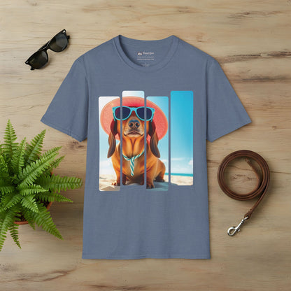Dachshund at the Beach Panel T-Shirt