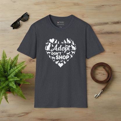 Adopt Don't Shop Cat Heart T-Shirt
