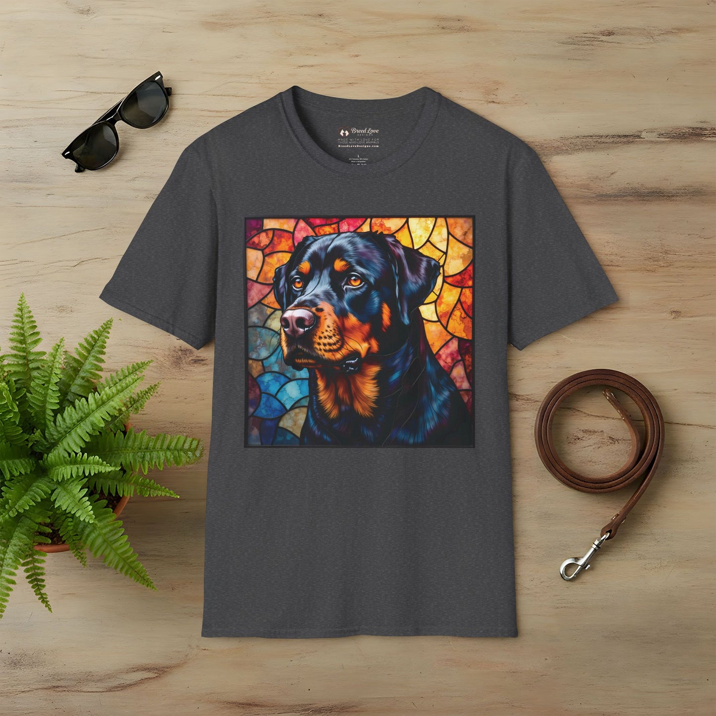 Stained Glass Rottweiler T-Shirt