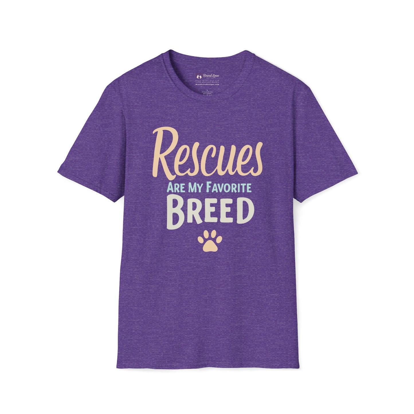 Rescues Are My Favorite Breed Text Art T-Shirt