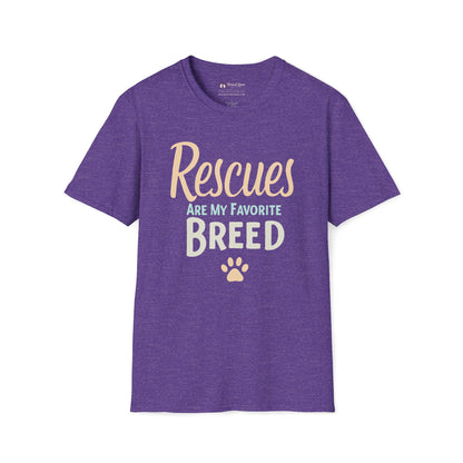 Rescues Are My Favorite Breed Text Art T-Shirt
