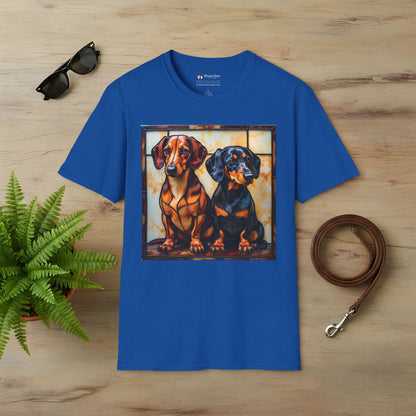 Stained Glass Dachshunds T-Shirt