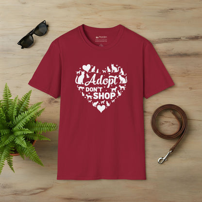 Adopt Don't Shop Cat Heart T-Shirt