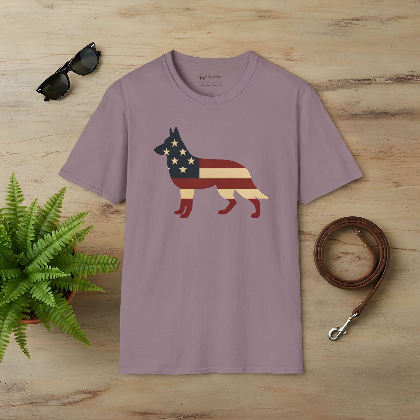 American Flag German Shepherd T-Shirt