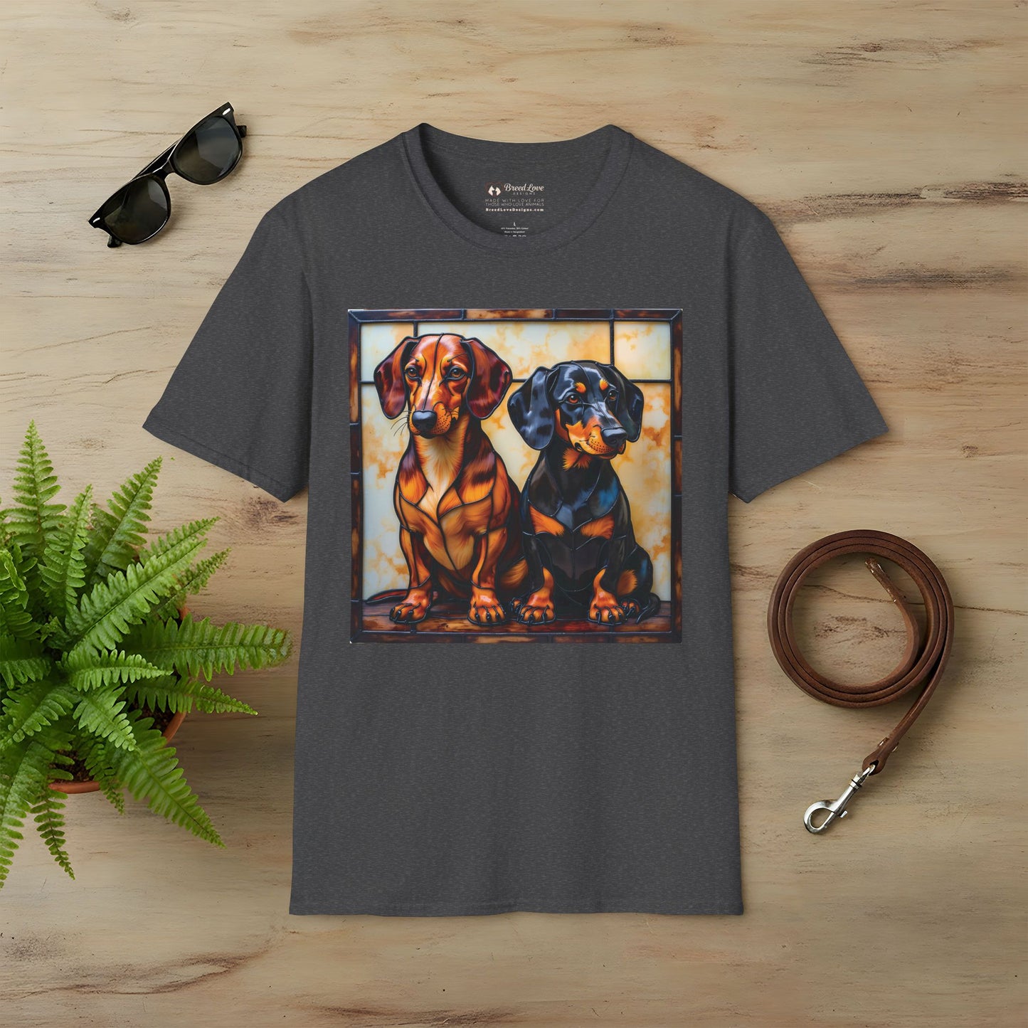 Stained Glass Dachshunds T-Shirt