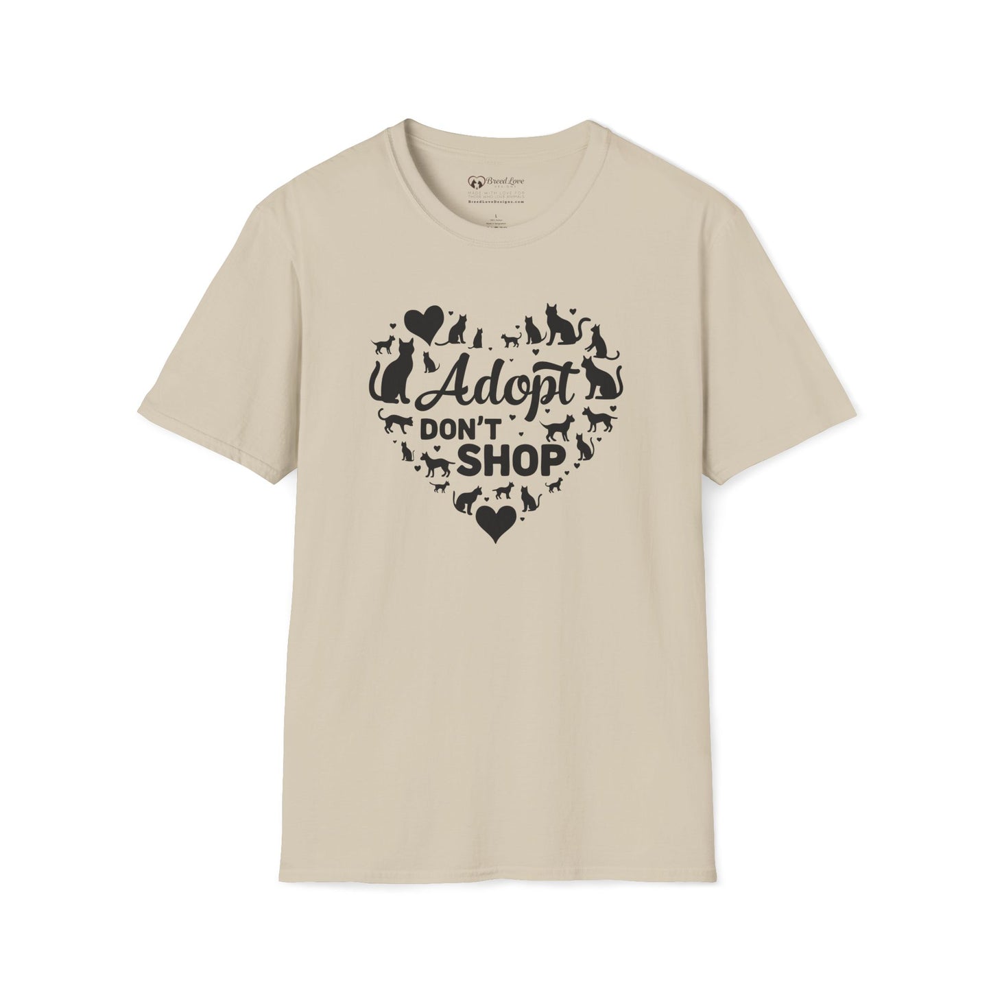 Adopt Don't Shop Cat Heart T-Shirt