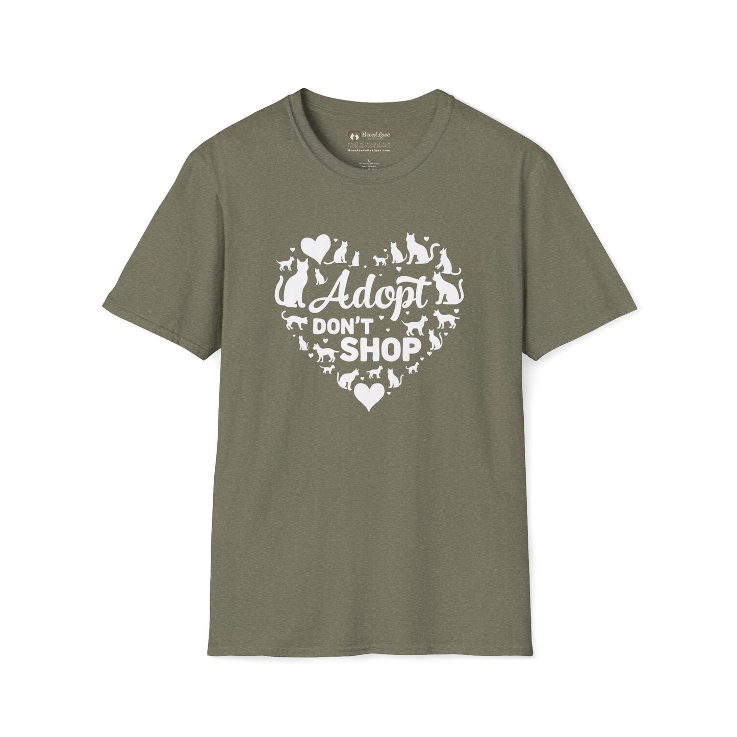 Adopt Don't Shop Cat Heart T-Shirt