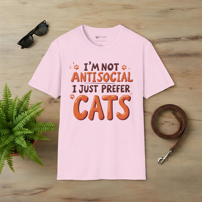 I'm Not Antisocial I Just Prefer Cats T-Shirt