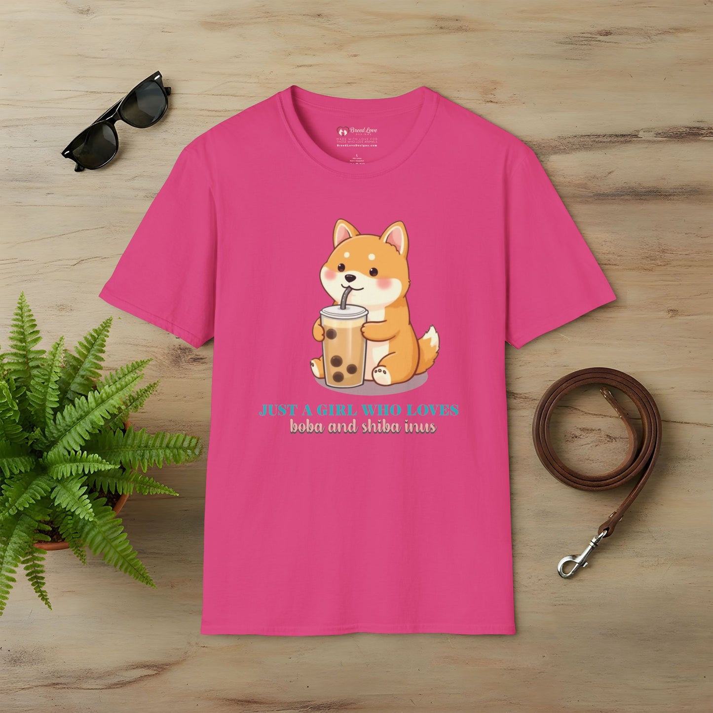 Just a Girl Who Loves Boba and Shiba Inus T-Shirt