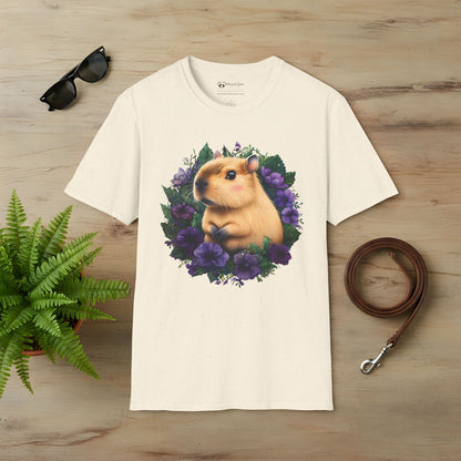 Capybara with Purple Flowers T-Shirt