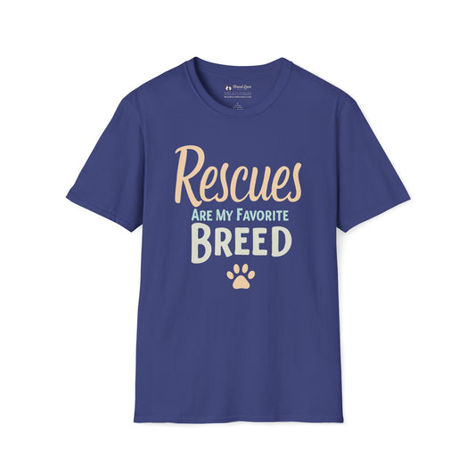 Rescues Are My Favorite Breed Text Art T-Shirt
