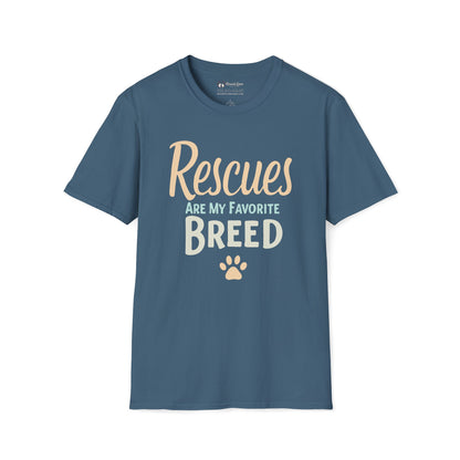 Rescues Are My Favorite Breed Text Art T-Shirt