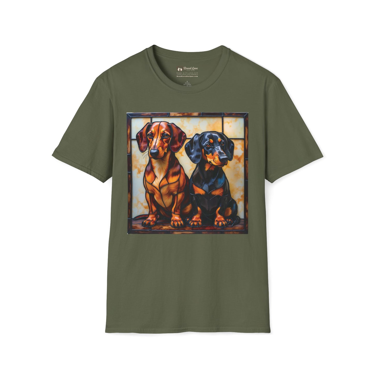 Stained Glass Dachshunds T-Shirt