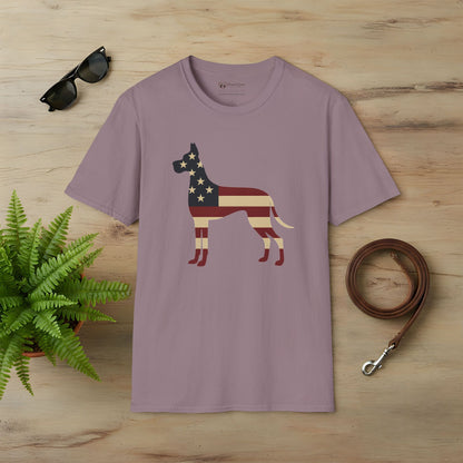American Flag Great Dane T-Shirt