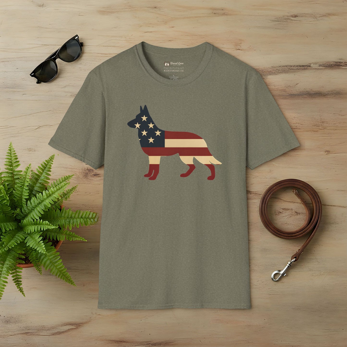 American Flag German Shepherd T-Shirt