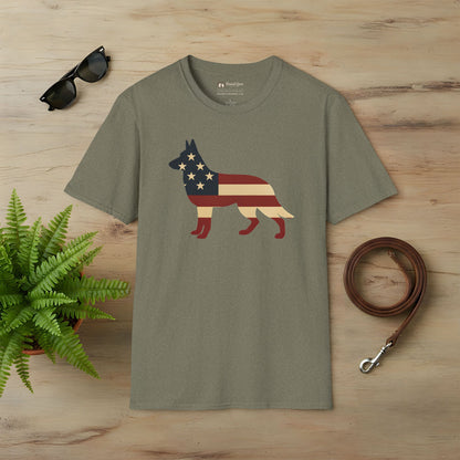 American Flag German Shepherd T-Shirt