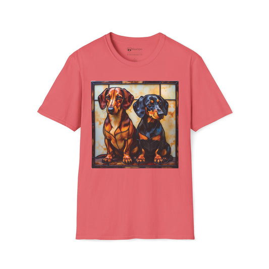 Stained Glass Dachshunds T-Shirt