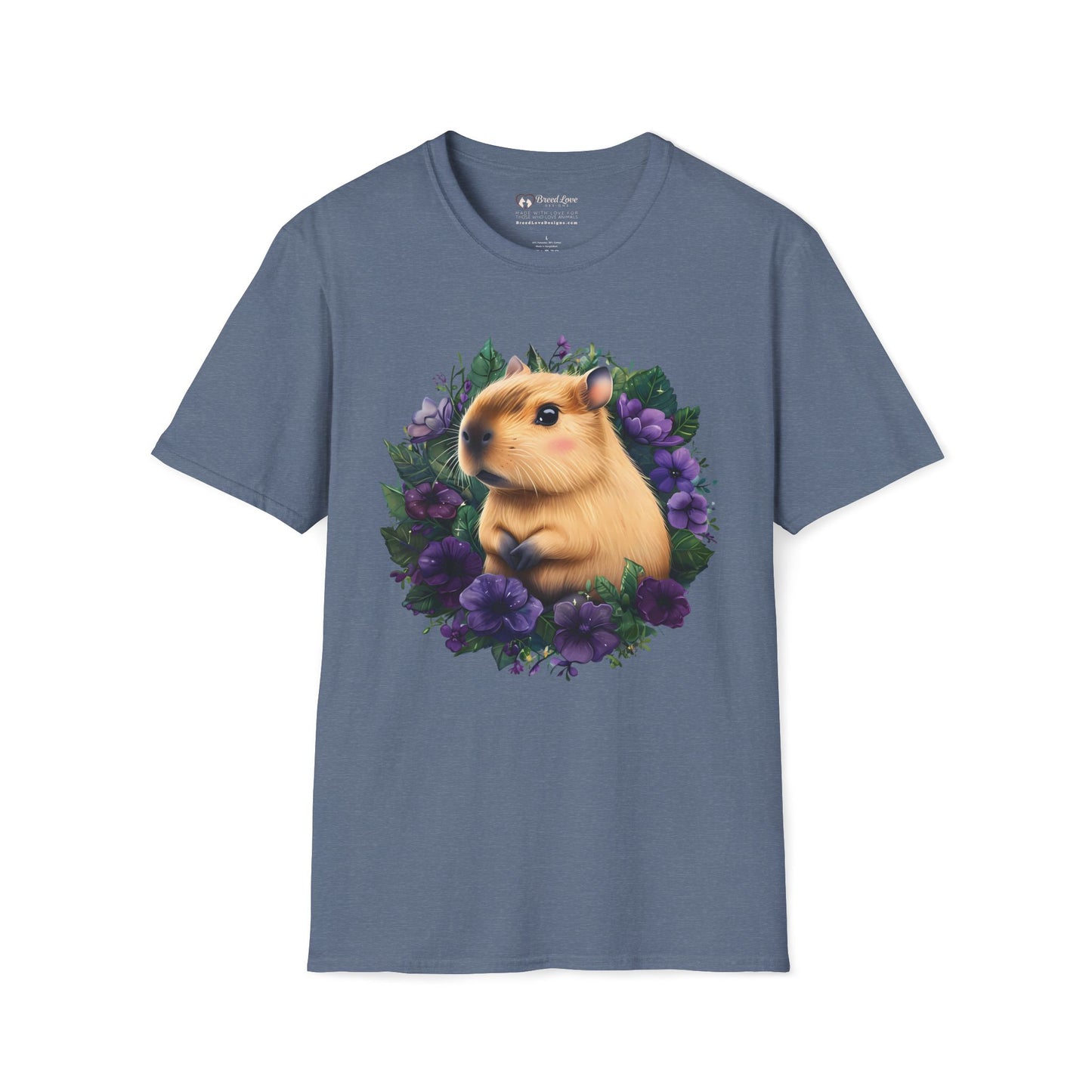 Capybara with Purple Flowers T-Shirt