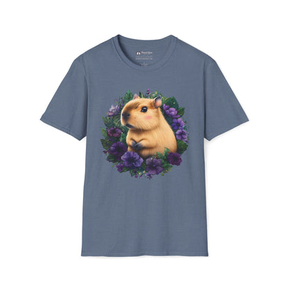 Capybara with Purple Flowers T-Shirt