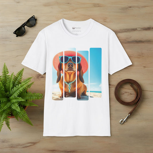 Dachshund at the Beach Panel T-Shirt