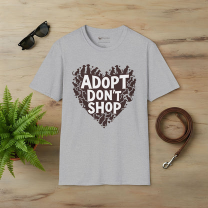 Adopt Don't Shop Dogs and Cats Heart T-Shirt
