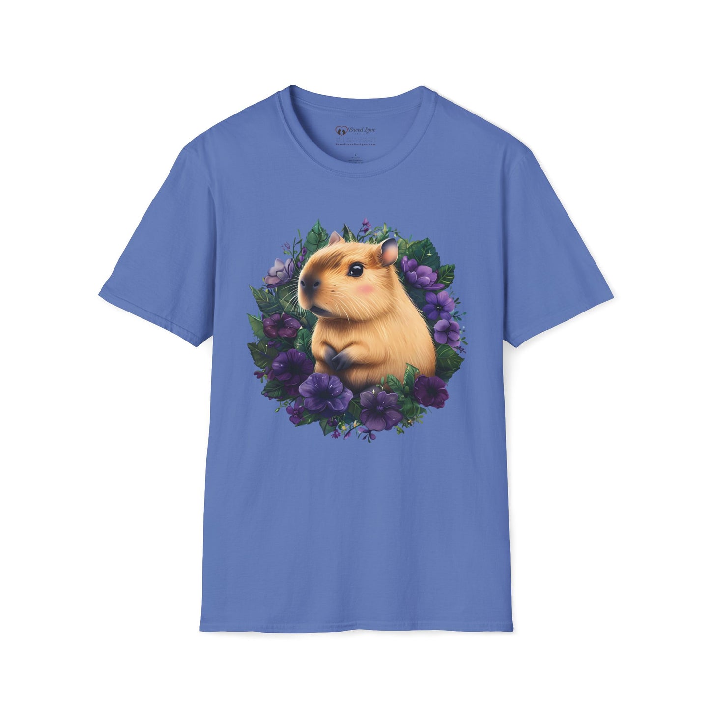 Capybara with Purple Flowers T-Shirt