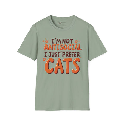 I'm Not Antisocial I Just Prefer Cats T-Shirt