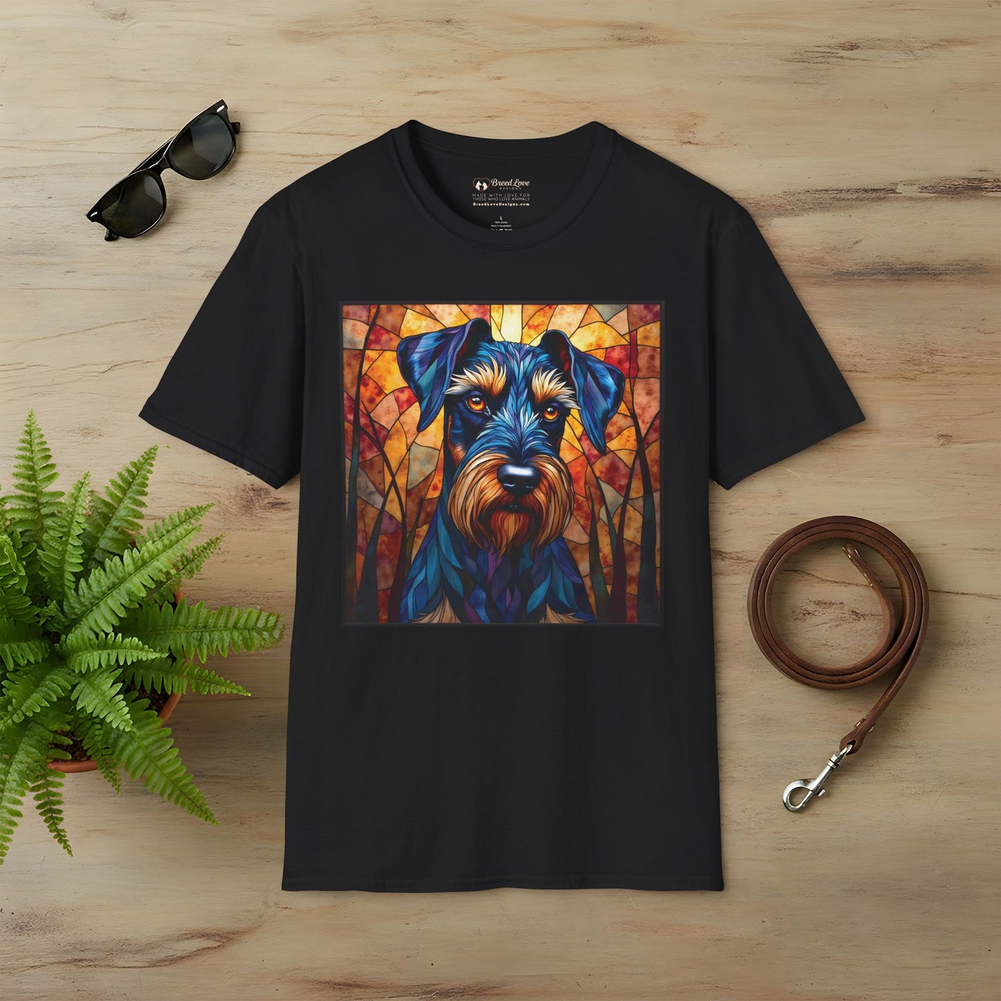 Stained Glass Schnauzer T-Shirt