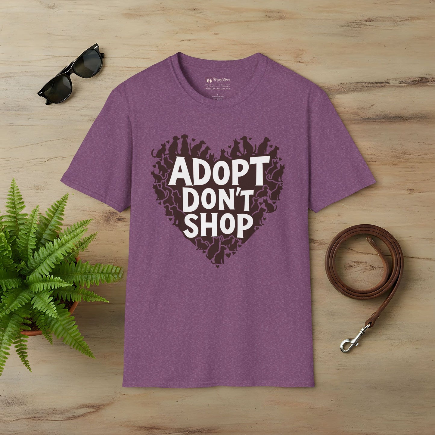 Adopt Don't Shop Dogs and Cats Heart T-Shirt