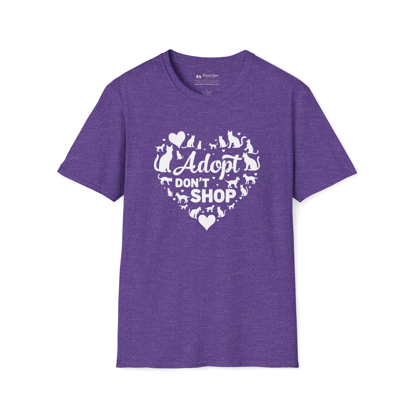 Adopt Don't Shop Cat Heart T-Shirt