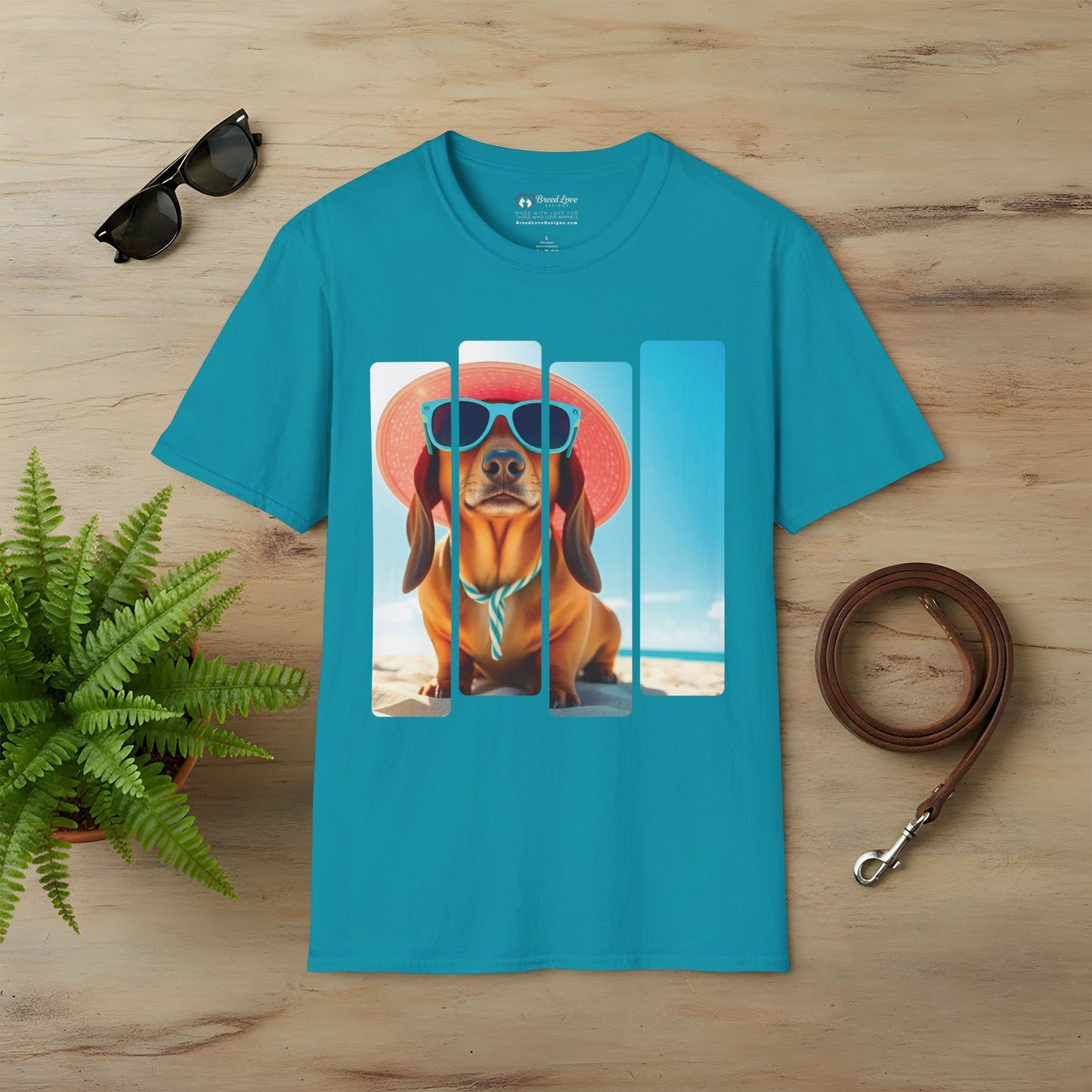 Dachshund at the Beach Panel T-Shirt