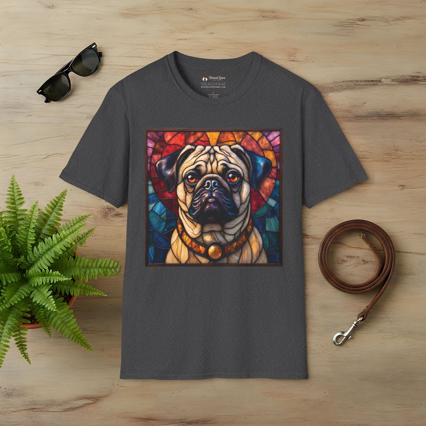 Stained Glass Pug T-Shirt