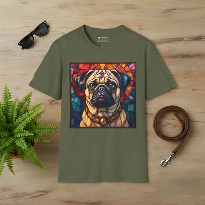 Stained Glass Pug T-Shirt