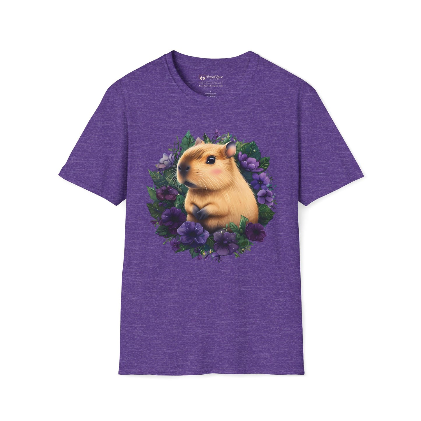 Capybara with Purple Flowers T-Shirt