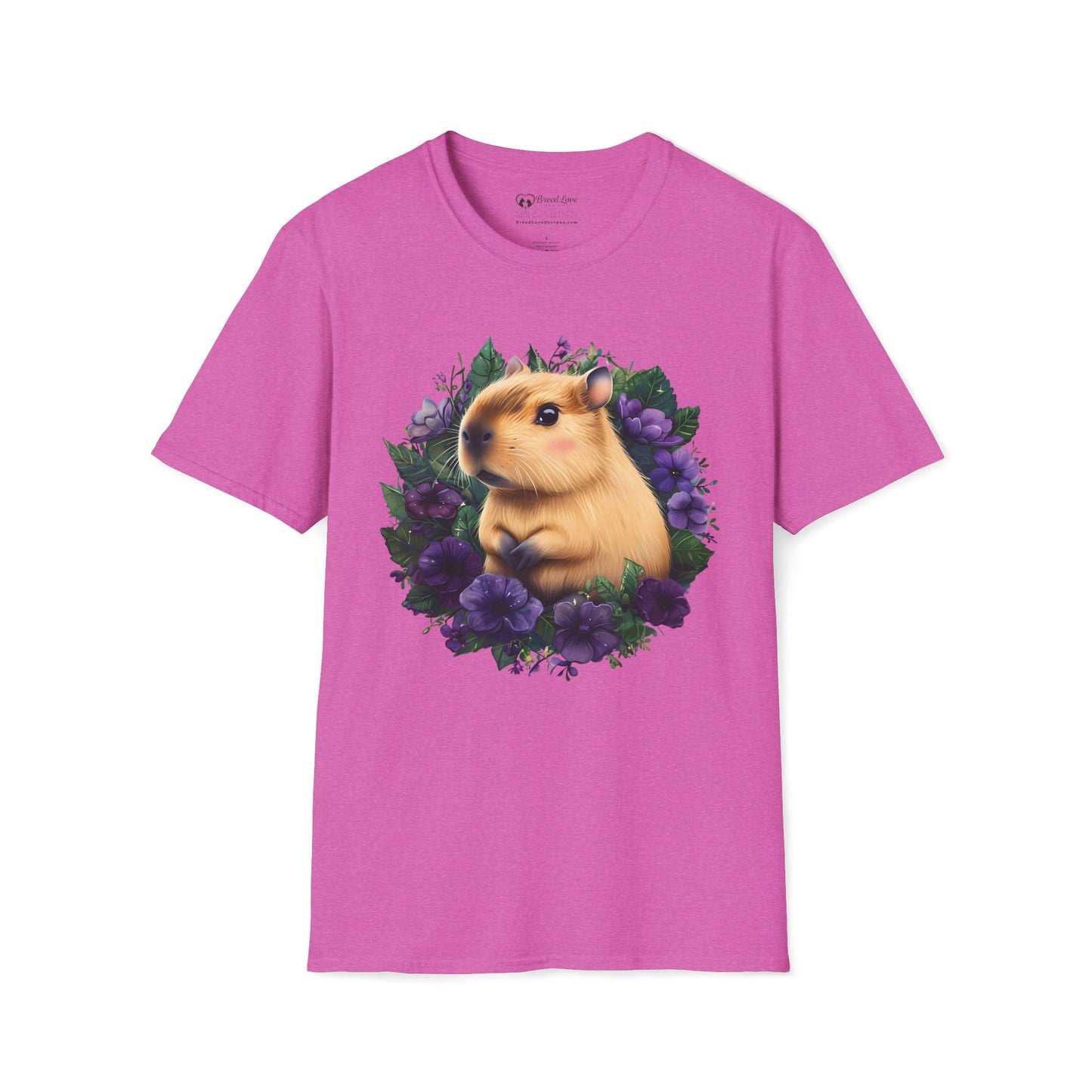 Capybara with Purple Flowers T-Shirt