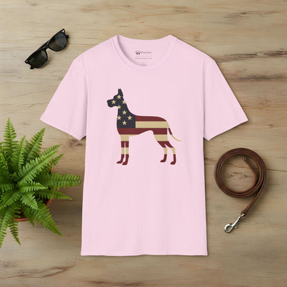 American Flag Great Dane T-Shirt