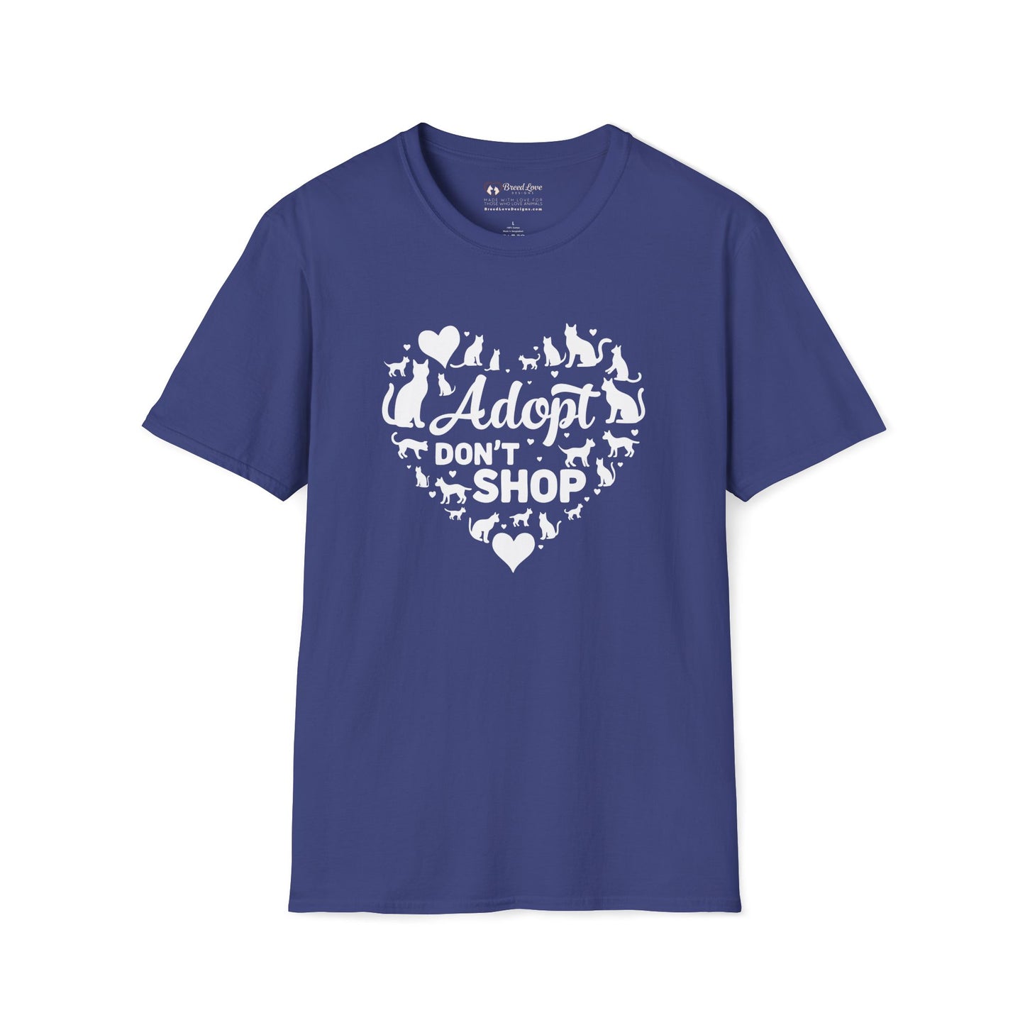 Adopt Don't Shop Cat Heart T-Shirt