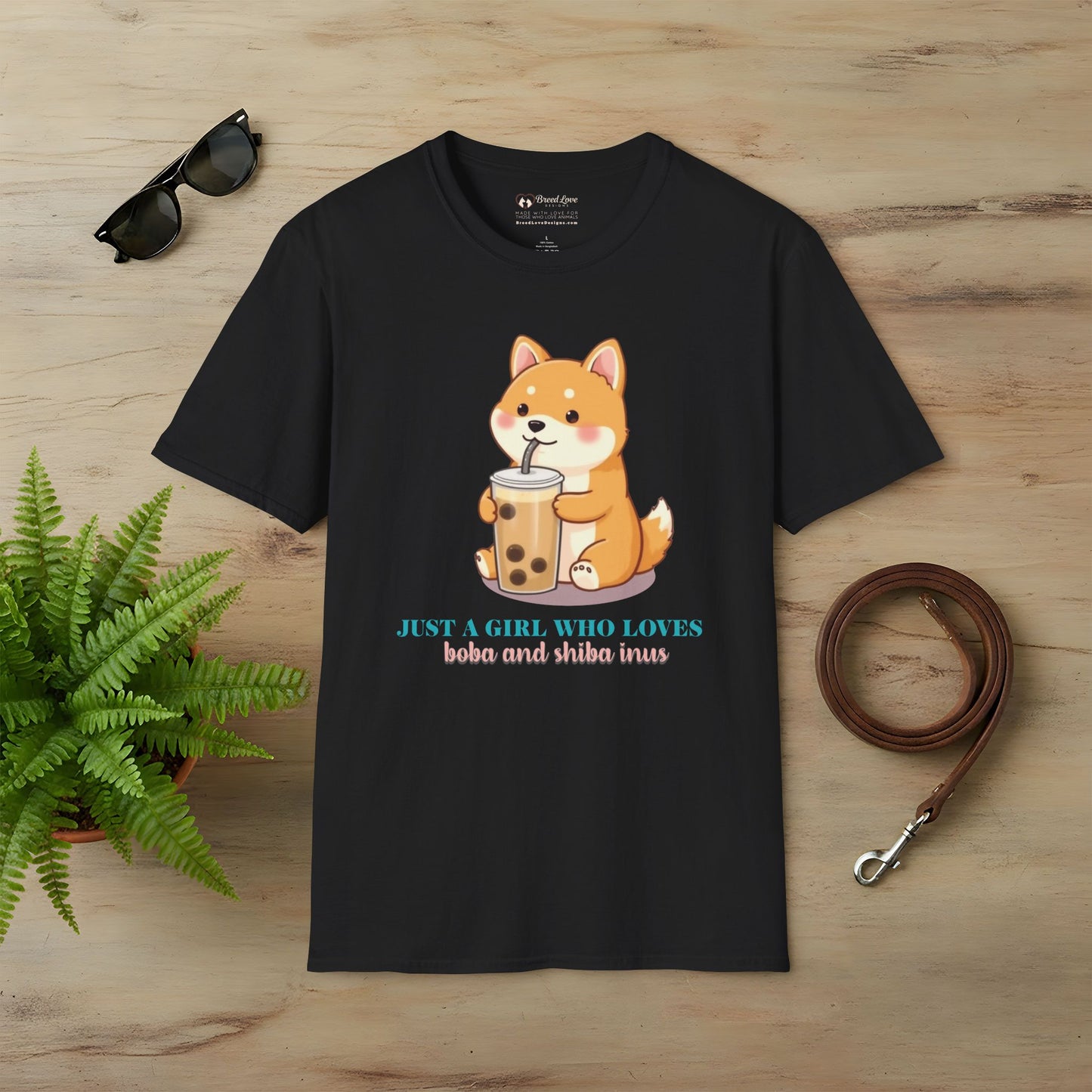 Just a Girl Who Loves Boba and Shiba Inus T-Shirt