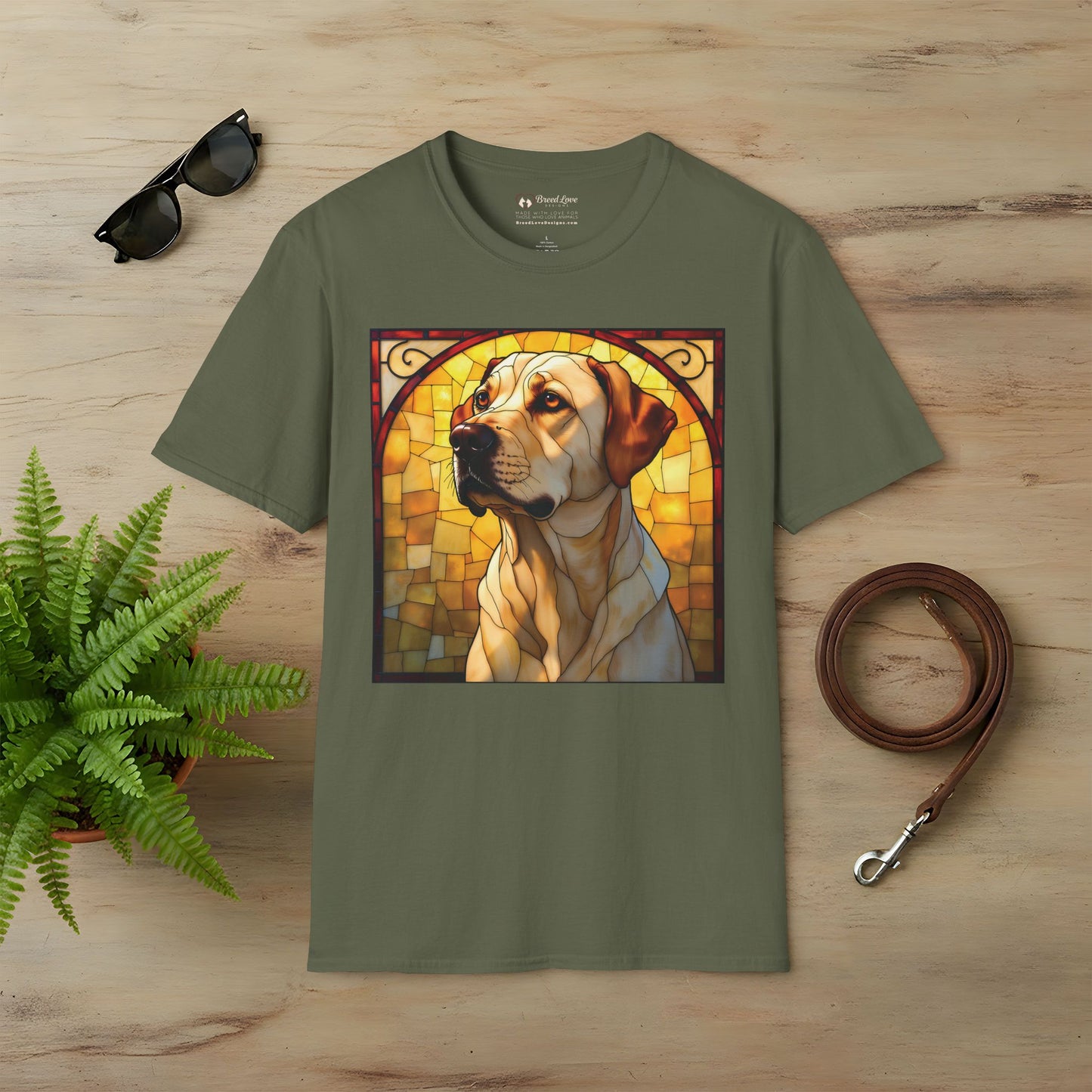 Stained Glass Yellow Lab T-Shirt