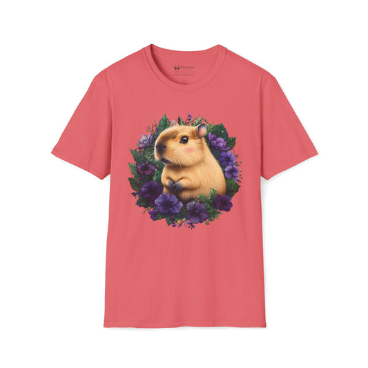Capybara with Purple Flowers T-Shirt