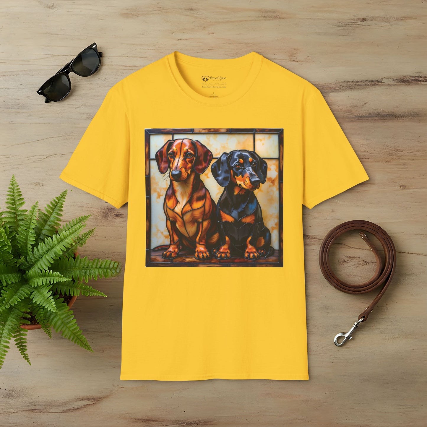 Stained Glass Dachshunds T-Shirt