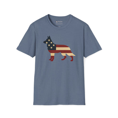 American Flag German Shepherd T-Shirt